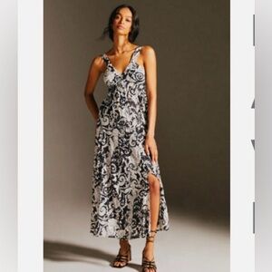 Elegant Black and White Floral Dress